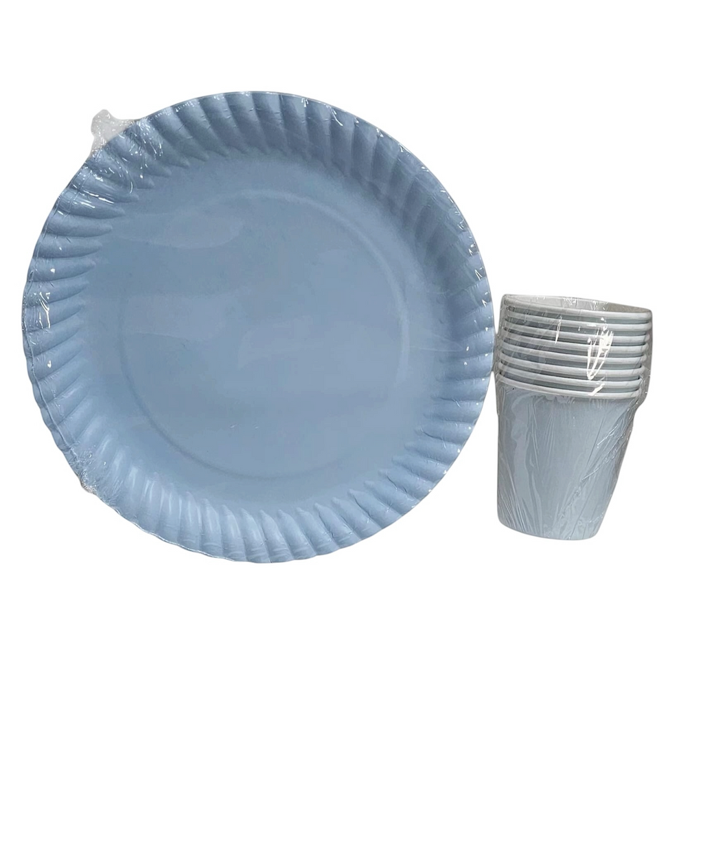 Mavı Kullan at Karton Tabak Bardak Set