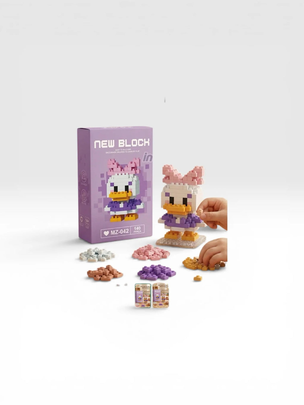 Particimden Daisy Duck Yapı Oyuncak Figür Seti, 140 parça, 8 yaş ve üzeri için, renkli bloklarla inşa edilir.