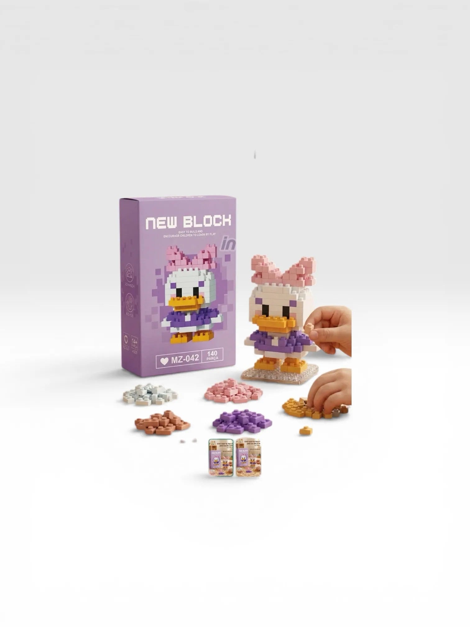 Particimden Daisy Duck Yapı Oyuncak Figür Seti, 140 parça, 8 yaş ve üzeri için, renkli bloklarla inşa edilir.